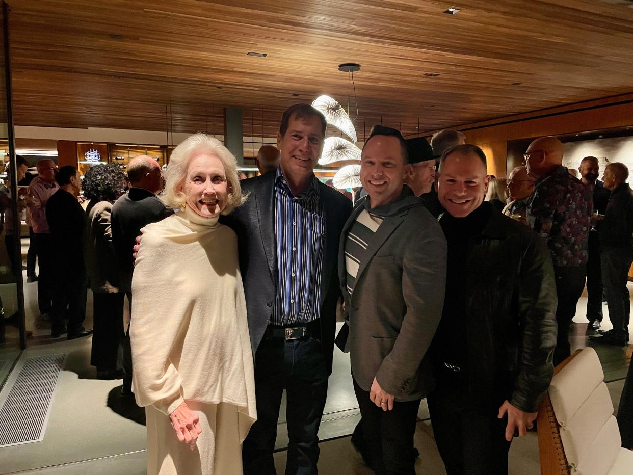 Nelda Linsk, Scott Histed, Paul Clowers and Frank Goldstein are all smiles at AAP – Food Samaritans' 2022-23 Angel Program kickoff celebration on Nov. 10, 2022.
