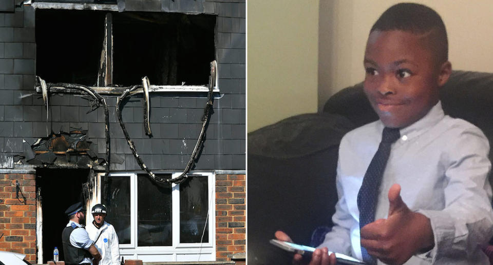 Seven-year-old Joel Urhie died in a fire in south-east London (Pictures: PA)