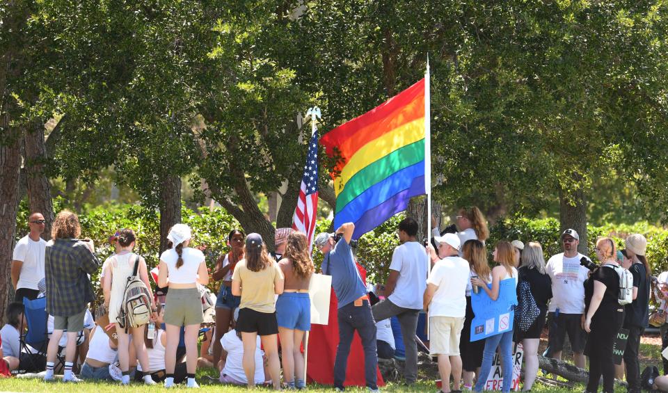 A Fourth of July "We Won't Go Back: Freedom for All of Us" protest took place Monday afternoon outside the Harry T. and Harriette V. Moore Justice Center in Viera.