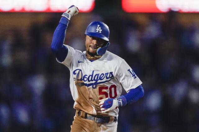 LeBron James Celebrates Mookie Betts at Dodger Game