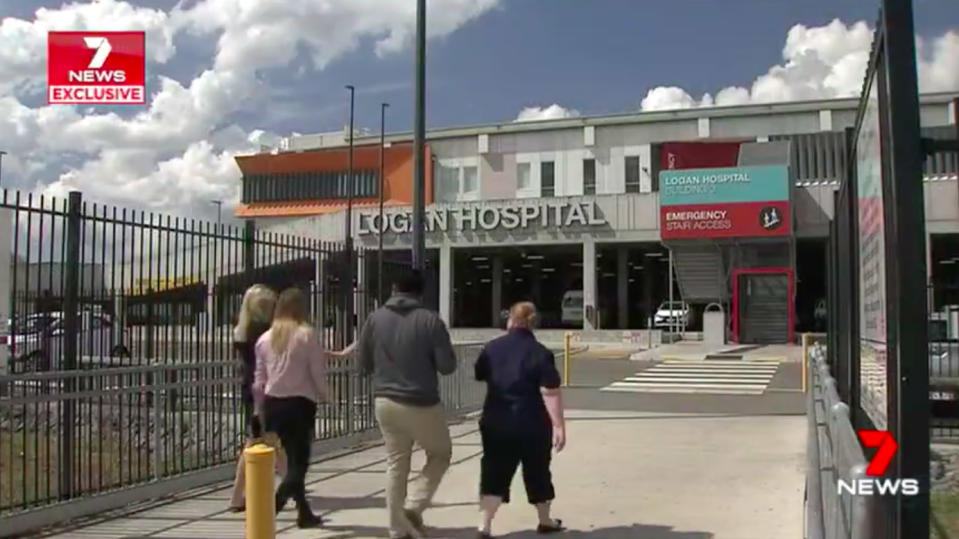 The alleged carjacking happened in a carpark next to Logan Hospital in Queensland. Source: 7 News