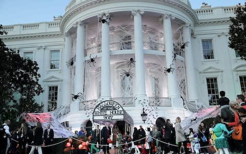 U.S. President Donald Trump (L) and first lady Melania Trump host Halloween at the White House on the South Lawn October 30, 2017 in Washington, DC - Credit: Getty