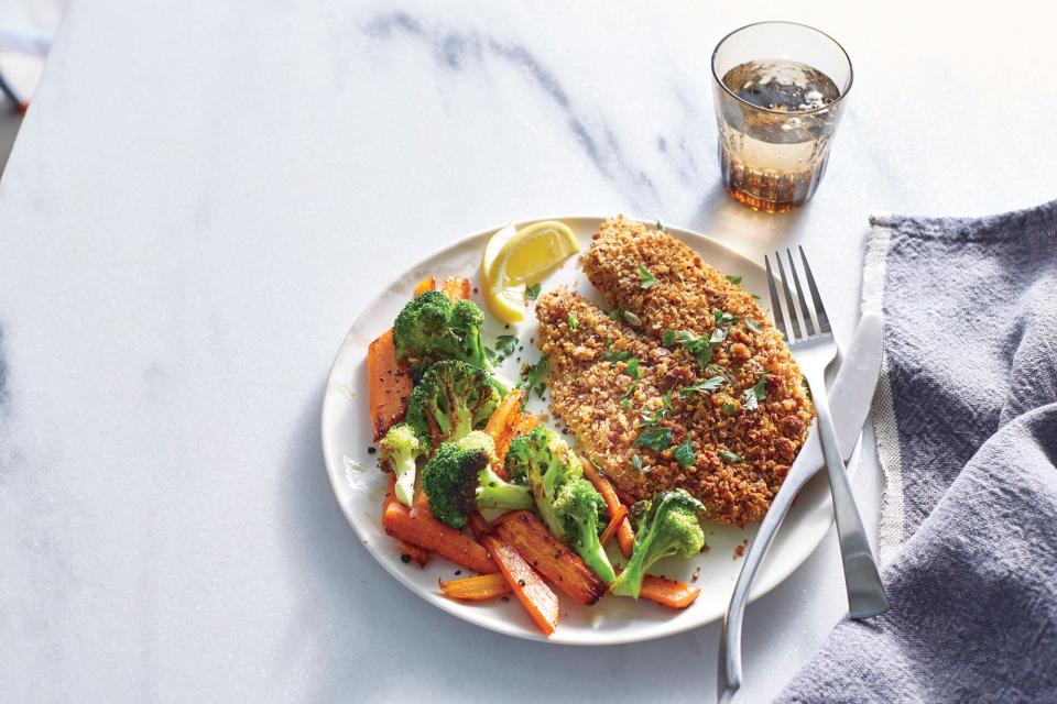 Sheet Pan Baked Tilapia with Roasted Vegetables