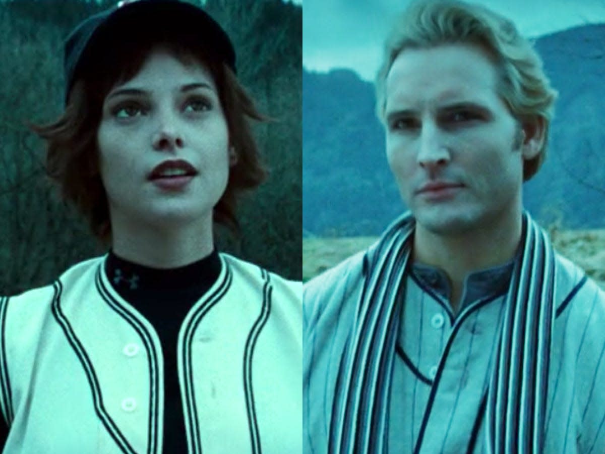 On the left: Ashley Greene as Alice Cullen in "Twilight." On the right: Peter Facinelli as Dr. Carlisle Cullen in "Twilight."