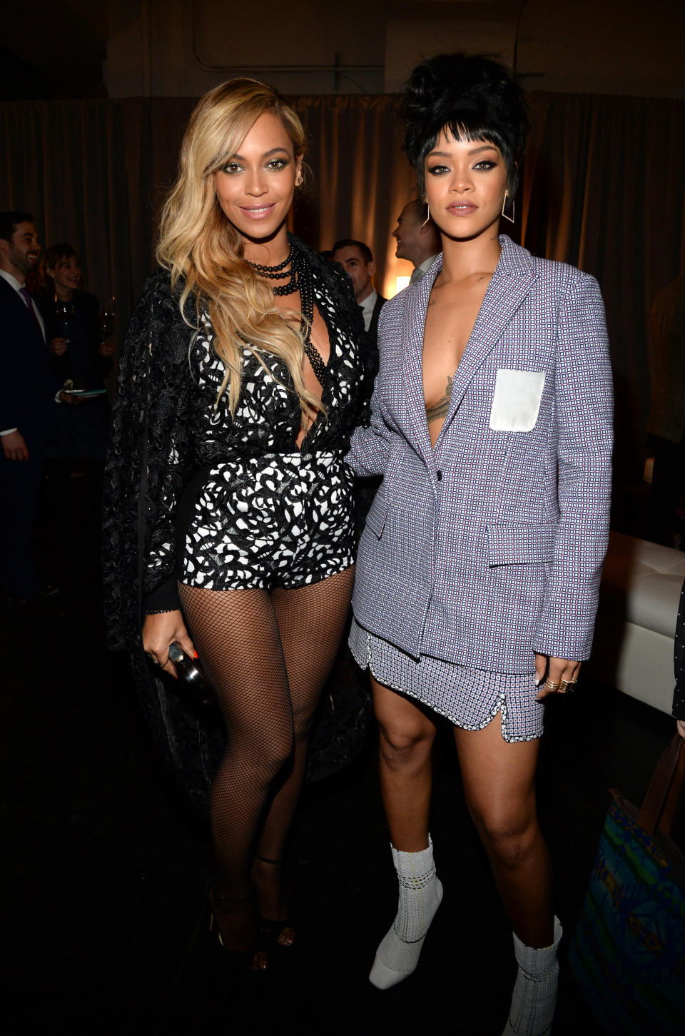 NEW YORK, NY – MARCH 30: (Exclusive Coverage) Beyonce and Rihanna attend the Tidal launch event #TIDALforALL at Skylight at Moynihan Station on March 30, 2015 in New York City. (Photo by Kevin Mazur/Getty Images For Roc Nation)