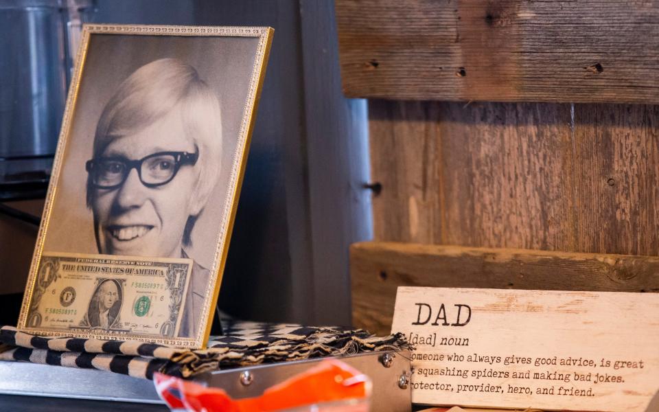 Owner Lise Gustavsen pays tribute to her father inside Gustavsen Cafe in Buchanan.