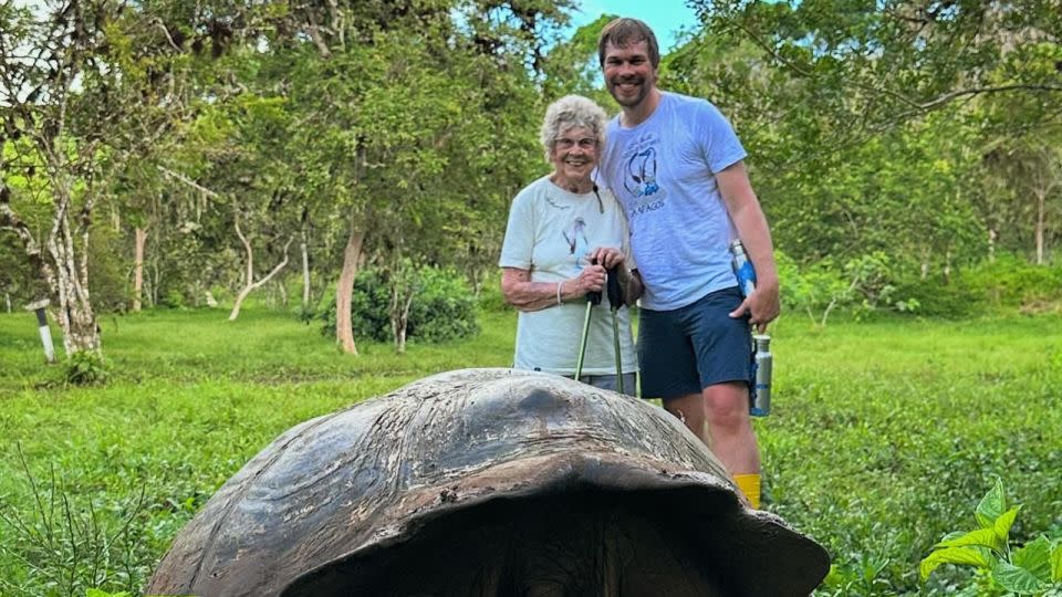 The grandma-grandson duo visited the Galápagos Islands in Ecuador earlier this year. - @grandmajoysroadtrip