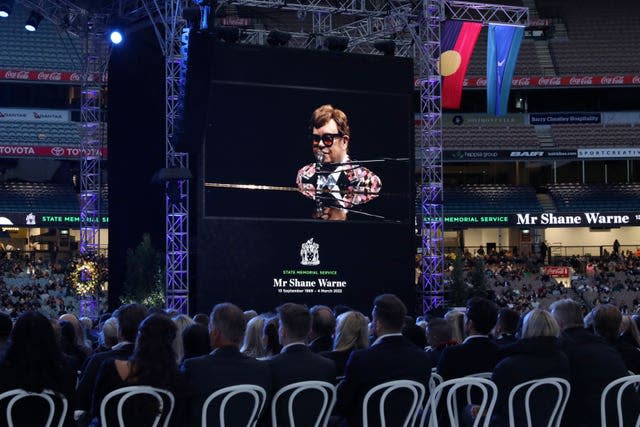 Sir Elton John performed live via video link