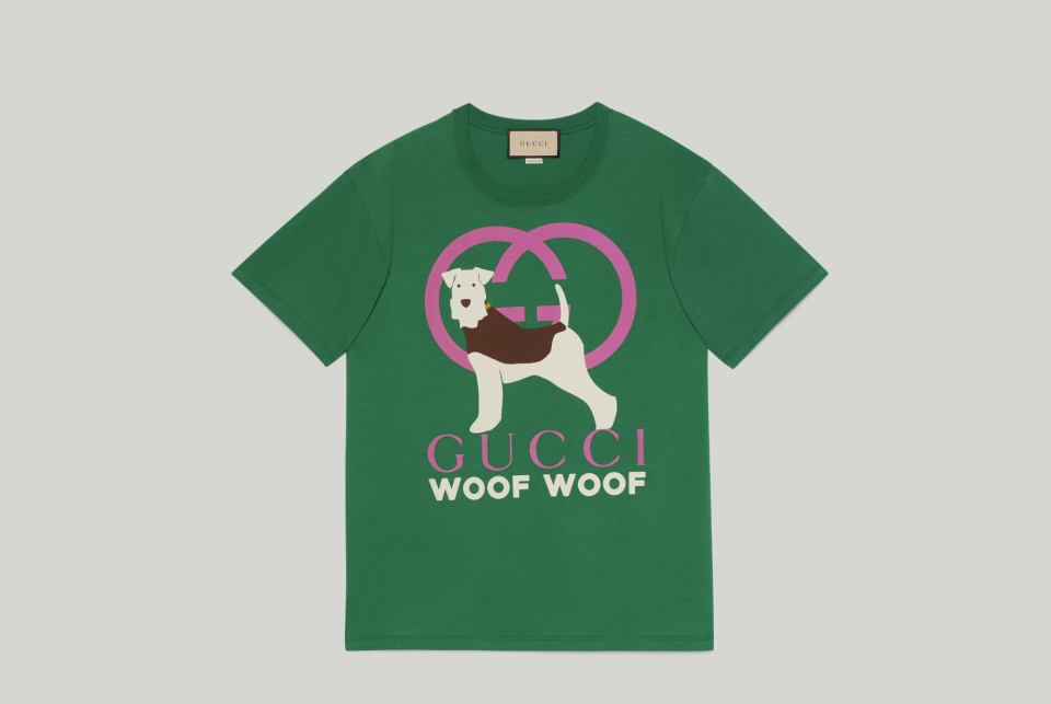 'Gucci Woof Woof' print cotton T-shirt. (PHOTO: Gucci)