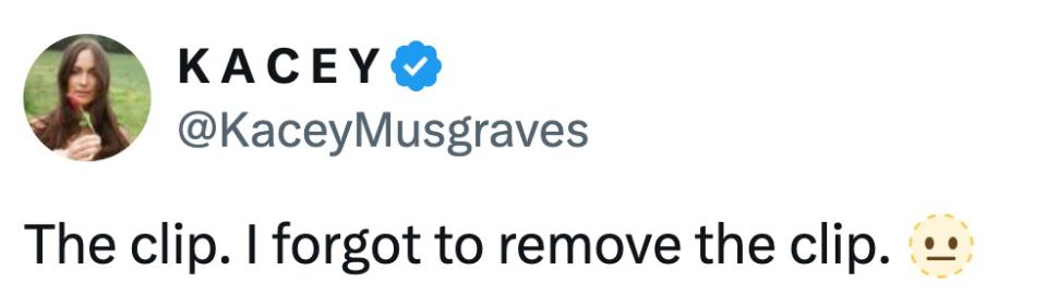 Many of Musgraves’ fans assured her that the blunder was almost unnoticeable. Kacey Musgraves / X