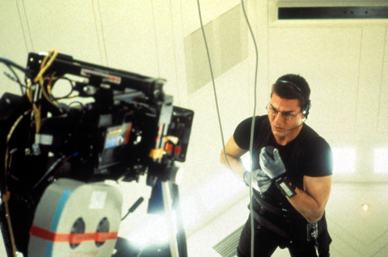 Cruise shoots the famous CIA vault sequence from 'Mission: Impossible' (Photo: Paramount Pictures/ Courtesy: Everett Collection.)