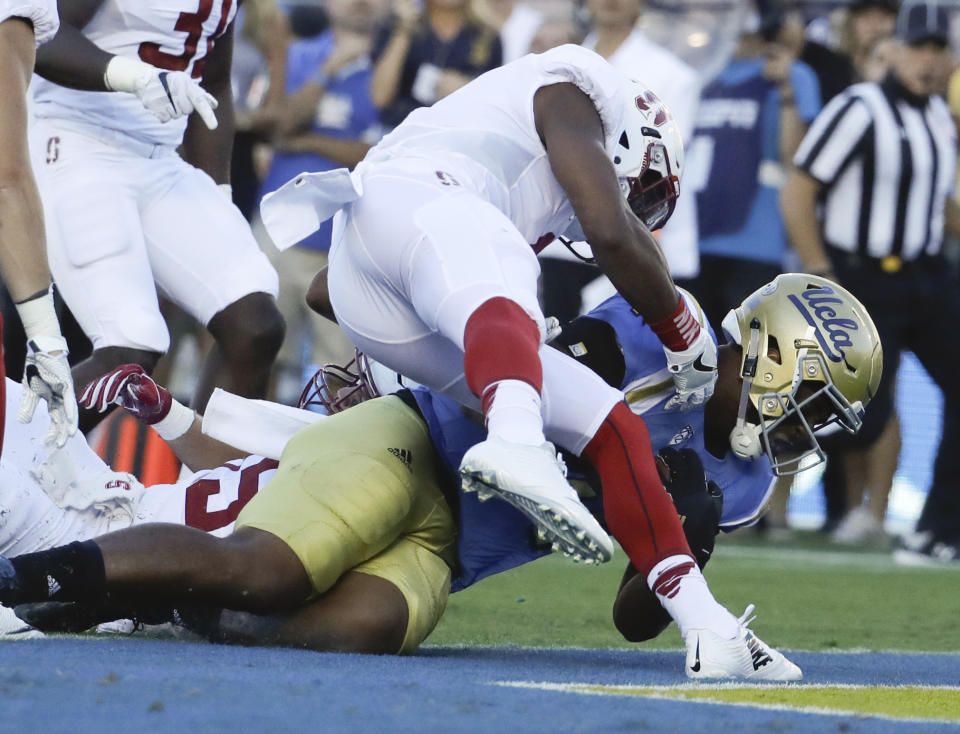 UCLA jumped out to a 10-3 halftime lead over Stanford. (AP Photo/Chris Carlson)