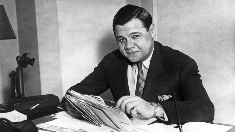 Babe Ruth in a suit