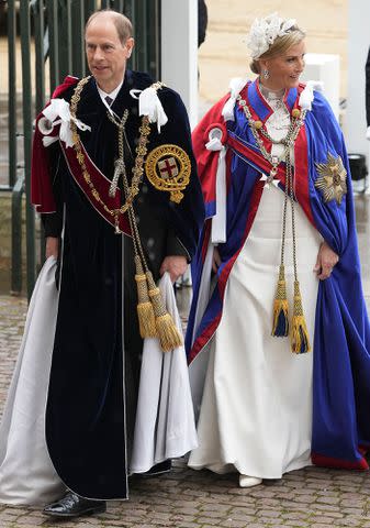 <p>Dan Charity - WPA Pool/Getty Images</p> Prince Edward and Sophie on the May 6 coronation day.