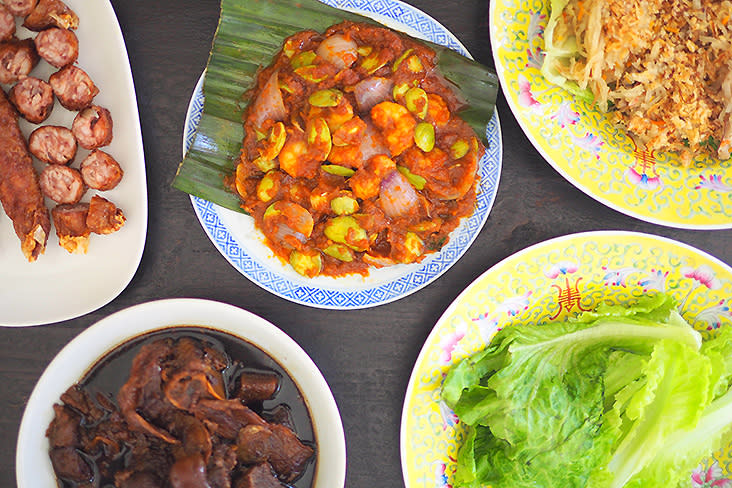 Your meal at home during this CMCO just became better with 'petai' prawns, vinegared pork trotters, 'ju hu char' and 'lorbak'. — Pictures by Lee Khang Yi