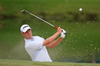 GREENSBORO, NC - AUGUST 18: Harris English hits his third shot on the 15th hole during the third round of the Wyndham Championship at Sedgefield Country Club on August 18, 2012 in Greensboro, North Carolina. (Photo by Hunter Martin/Getty Images)