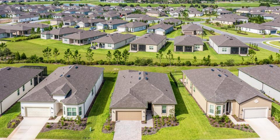 Rows of suburban homes in Ocala, Florida