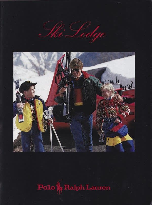 Publicité Polo Ralph Lauren vacances au ski.