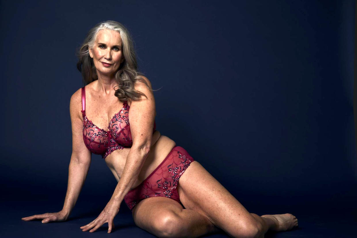 A glamourous 59-year-old, who previously refused to wear a bikini, kickstarted her lingerie modelling career at 53 – and now strips down for shoots across the globe. Photo: Caters News