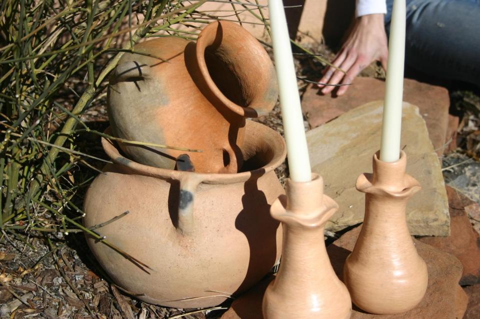 Pink Clay Salinas Candlesticks by Camilla Trujillo