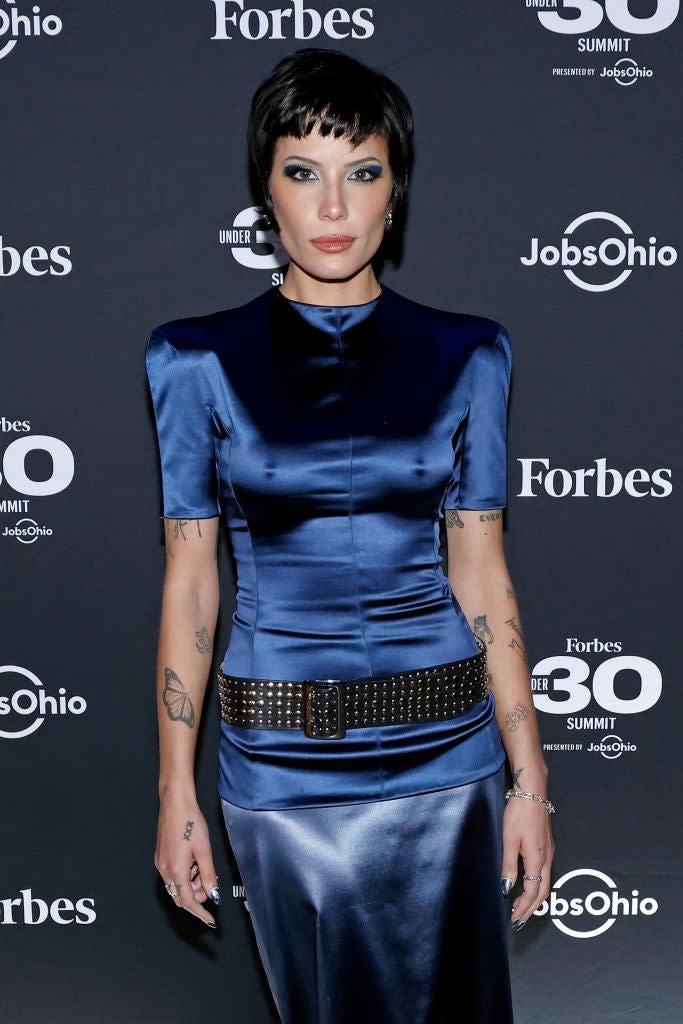  Halsey attends the Forbes 30 Under 30 Summit at Cleveland Public Auditorium on October 08, 2023 in Cleveland, Ohio.