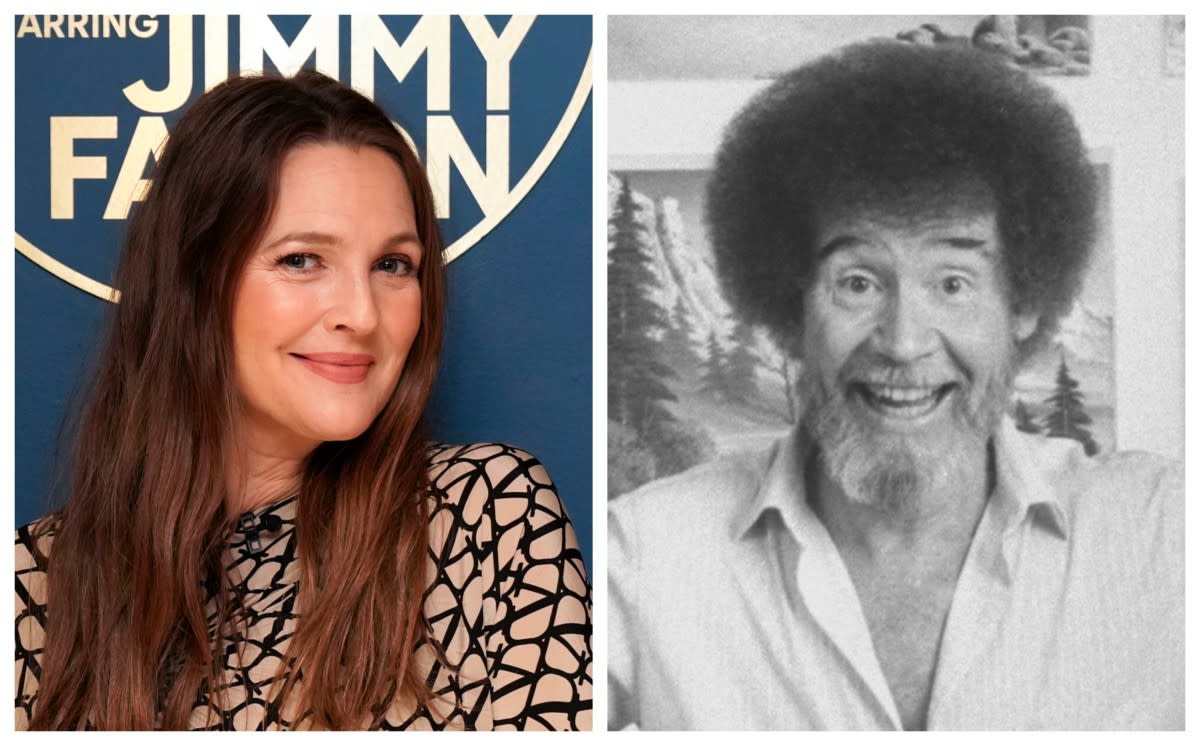 Drew Barrymore's Wholesome Bob Ross Halloween Costume Will Make You Smile