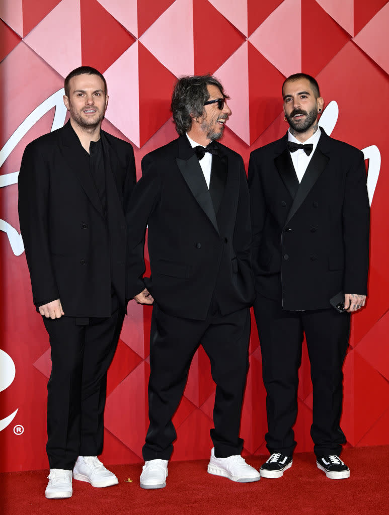 LONDON, ENGLAND - DECEMBER 05: Sabato De Sarno, Pierpaolo Piccioli and Gabriele Cusmano attend The Fashion Awards 2022 at the Royal Albert Hall on December 05, 2022 in London, England. (Photo by Gareth Cattermole/BFC/Getty Images for BFC)