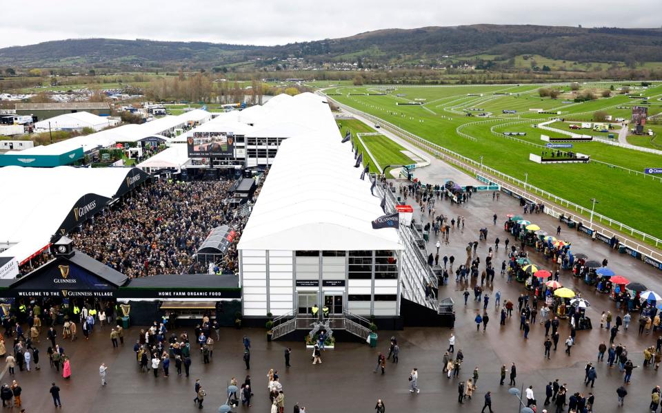 General view of the racegoers ahead of today's races