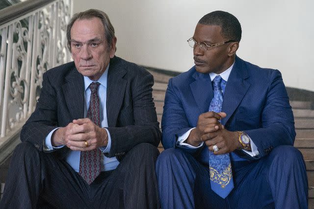 <p>Skip Bolen/Prime Video</p> Tommy Lee Jones and Jamie Foxx take on a multimillion dollar company in 'The Burial'