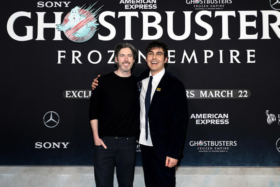 Jason Reitman and Gil Kenan attend the premiere of Ghostbusters Frozen Empire at AMC Lincoln Square Theater on March 14, 2024 in New York City.