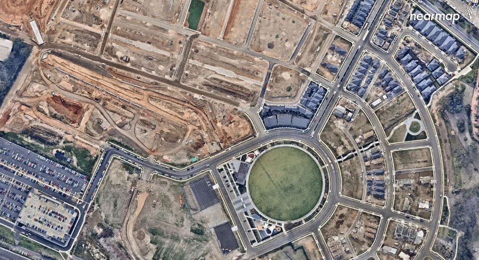 The 2014 Penrith picture reveals the transformation of the area into a residential hub. Photo: Nearmap.com.au
