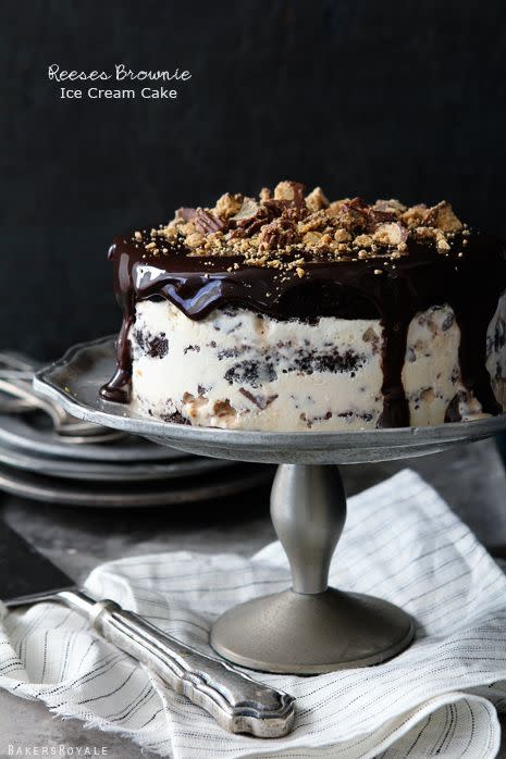 Reese's Brownie Ice Cream Cake