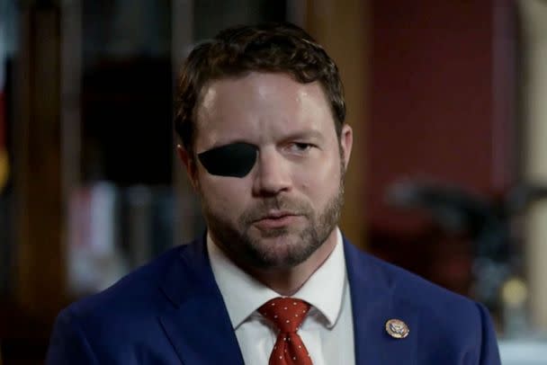 PHOTO: Veterans Rep. Dan Crenshaw in an interview with Martha Raddatz as we near the 20th anniversary of the Iraq War on “This Week.” (ABC News)