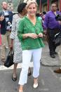 <p> We’re obsessed with this casual, Bahamas-ready attire from Duchess Sophie. When visiting Saint Lucia in 2022, the Duchess styled a weather-appropriate crisp white pair of capris with a billowing green blouse and heeled espadrilles. </p>