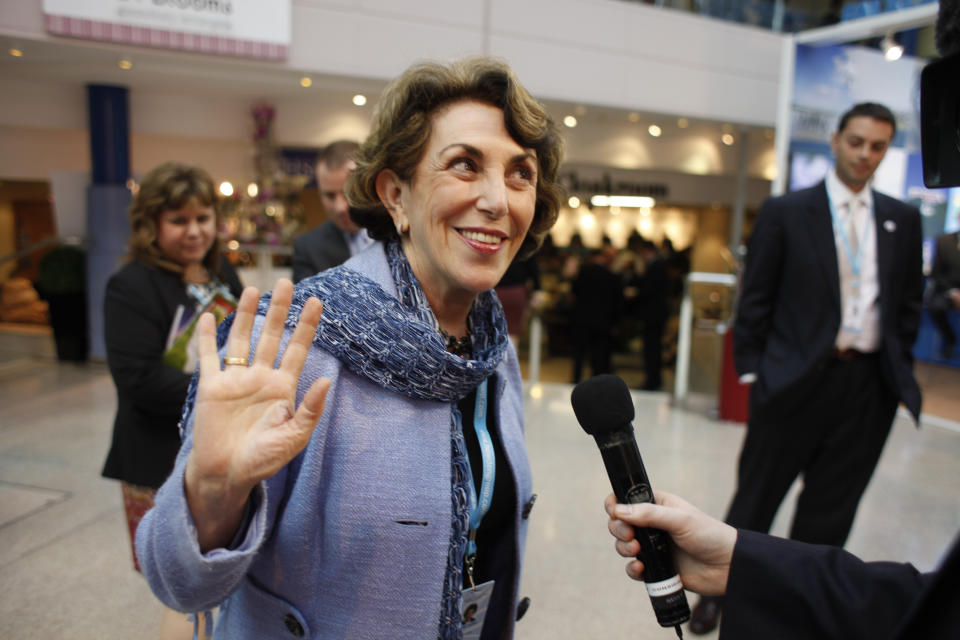 Edwina Currie who was a prominent Conservative cabiner member in the John Major government attends the Conservative Party Conference. (Photo by Gideon Mendel/Corbis via Getty Images)