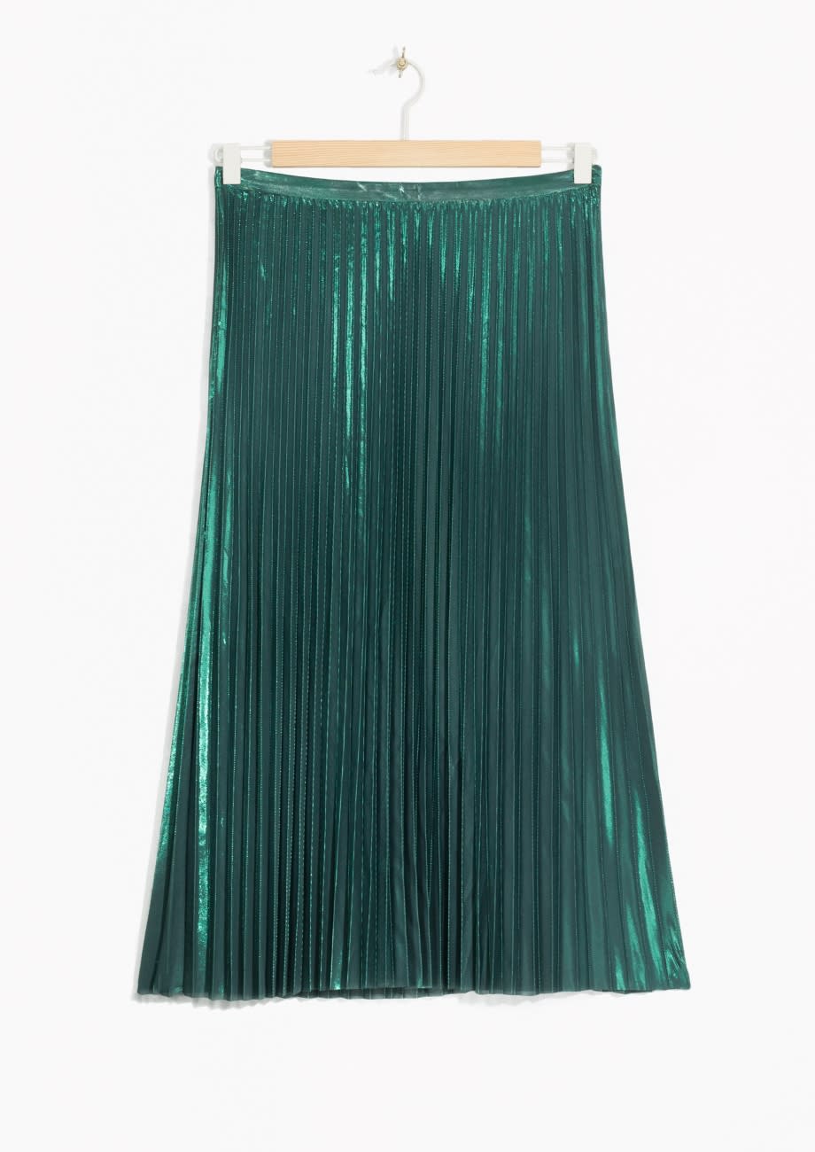 Pleated Emerald Skirt