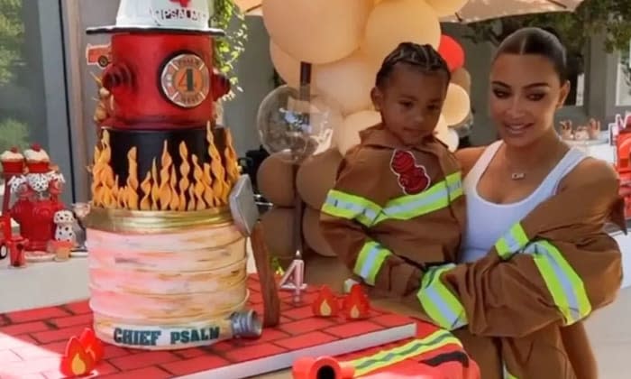 Kim Kardsashian y su hijo pequeño