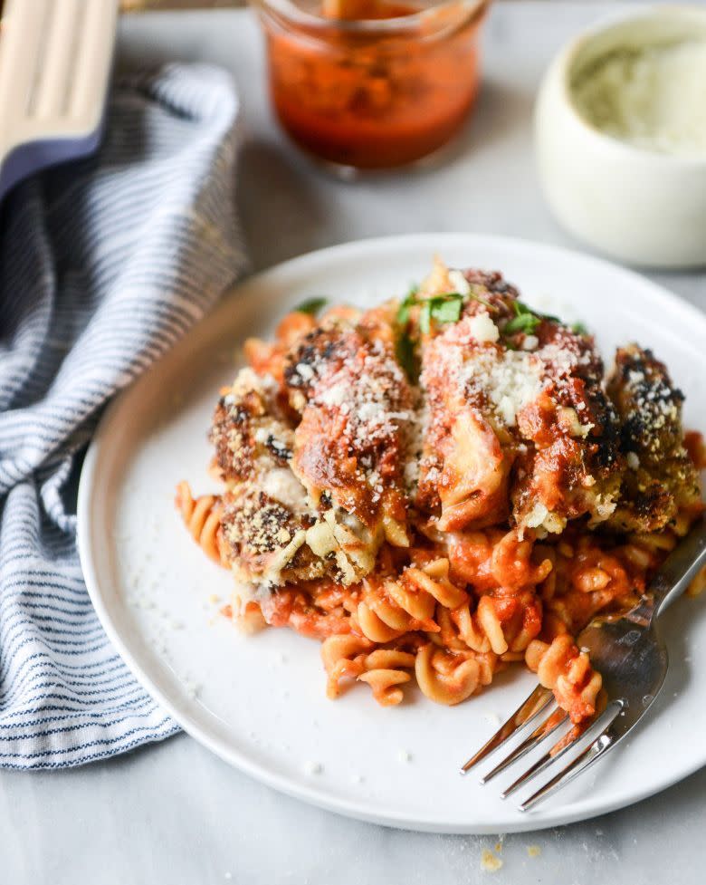 Cheesy Chicken Parmesan Pasta Bake