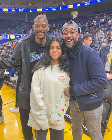 <p>Jaleel White Instagram</p> Jaleel White and his daughter Samaya White with DJ D Sharp at a Golden State Warriors game