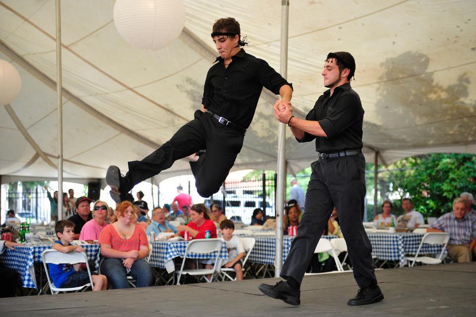 The dance troupe Odyssey, representing the church's teenage ministry called the Greek Orthodox Youth of America, performs during the 23rd annual Augusta Greek Festival at the Holy Trinity Greek Orthodox Church on Sunday, Oct. 14, 2012.