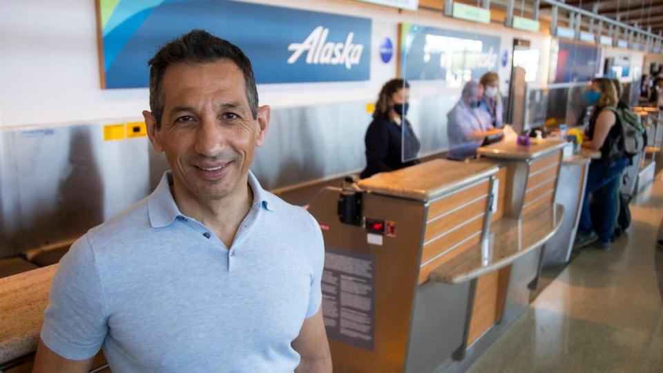 Alaska Airlines CEO Ben Minicucci, pictured here during a visit to the Boise Airport in June 2021, called the planned merger with Hawaiian Airlines, announced Sunday, “a historic day” for the Seattle-based air carrier. Darin Oswald/doswald@idahostatesman.com