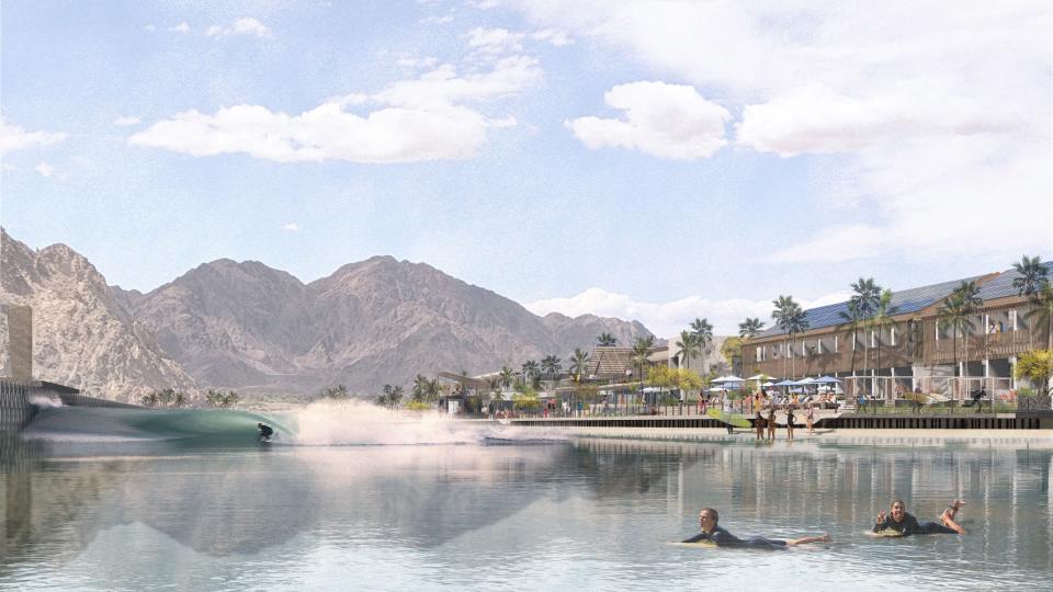 A 20-acre wave basin that was part of the initial proposal for Coral Mountain, which the La Quinta City Council rejected. The basin is not in the latest plan.