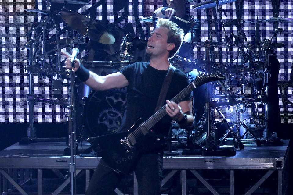 LAS VEGAS, NV - JUNE 20: Nickelback performs during the 2012 NHL Awards at the Encore Theater at the Wynn Las Vegas on June 20, 2012 in Las Vegas, Nevada. (Photo by Isaac Brekken/Getty Images)