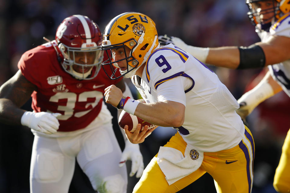 LSU quarterback Joe Burrow is a lock to be a first-round pick. (Photo by Kevin C. Cox/Getty Images)