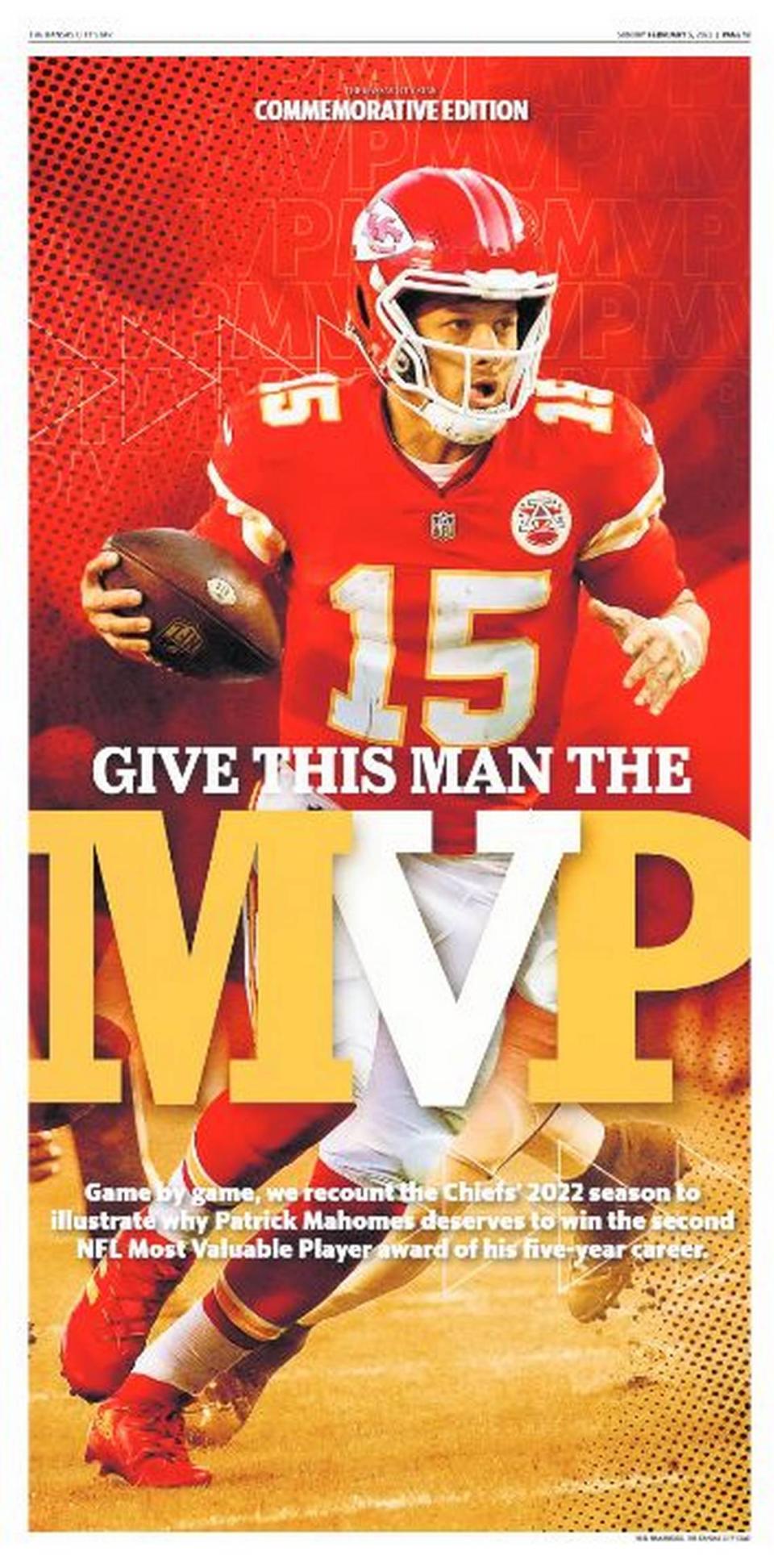 The cover of the Patrick Mahomes special section published by The Kansas City Star.