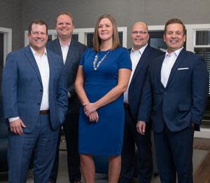 From left to right: Andy Baker (Regional President), Curtis Metz (Commercial Banker), Dana Snyder (Commercial Banker), Rob Slusser (Market President) and Brian Ternet (Commercial Banker)