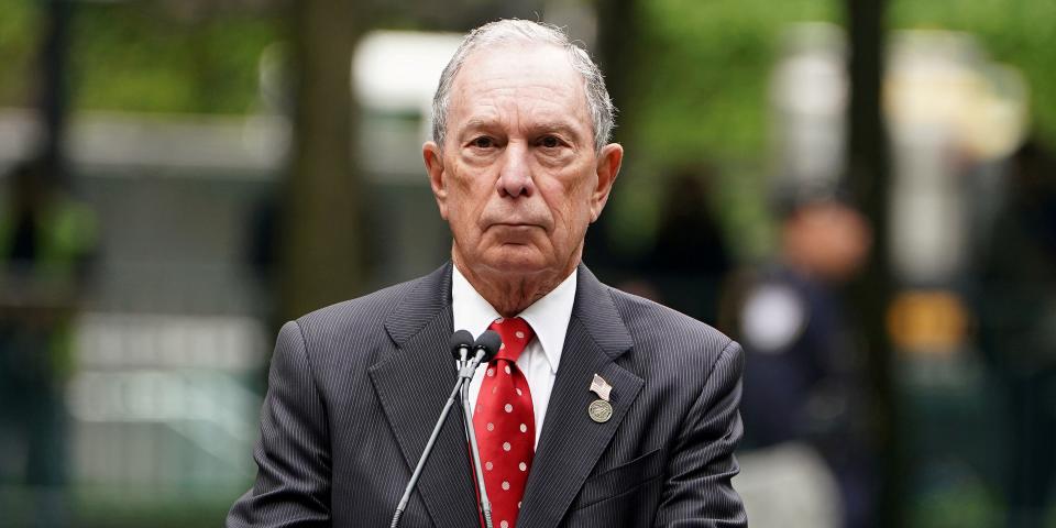 FILE PHOTO: Former Mayor of New York Michael Bloomberg speaks in the Manhattan borough of New York, New York, U.S., May 30, 2019. REUTERS/Carlo Allegri/File Photo