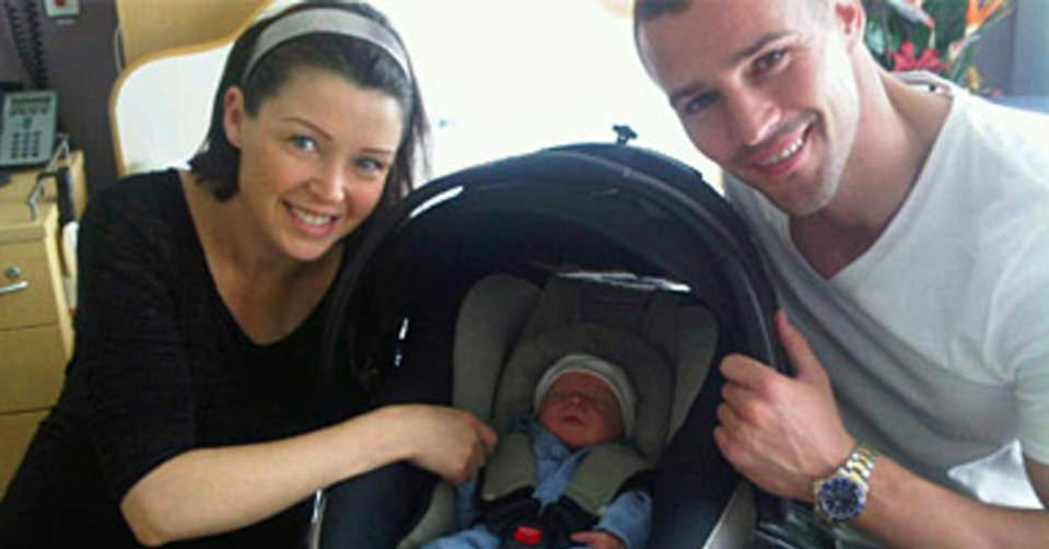 Dannii Minogue with Kris Smith and son Ethan