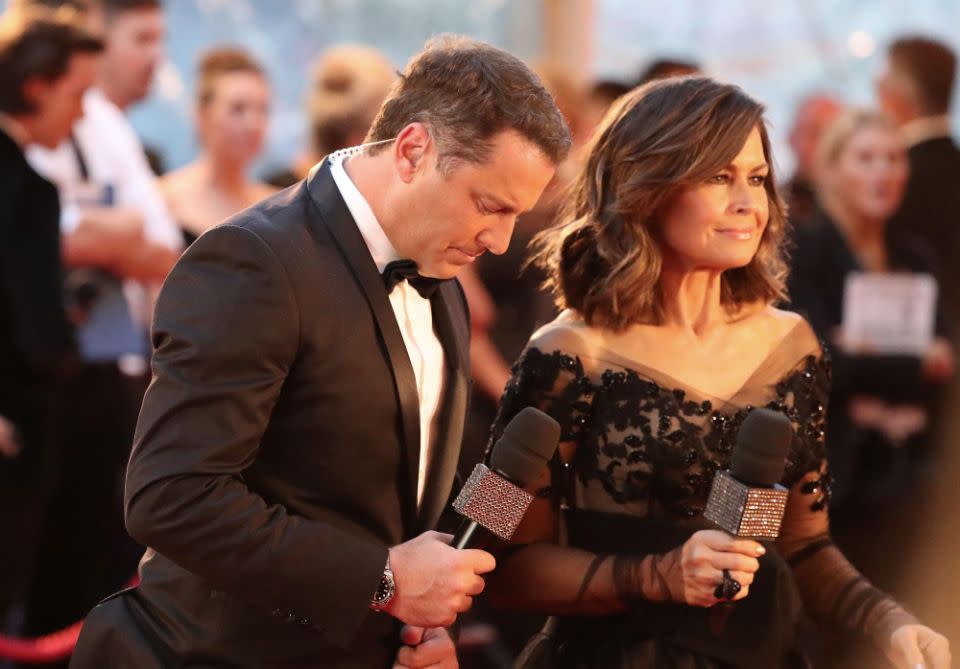 Lisa Wilkinson resigned from Today over an equal pay dispute. She is pictured here with Karl at the 2017 Logie Awards. Source: Getty