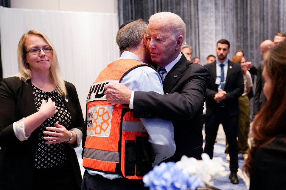 President Joe Biden showed his support for Israel last night (AP)